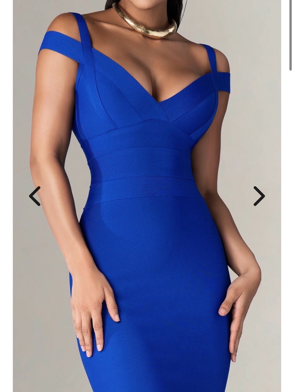 Blue V-Neck Sleeveless Mini Dress